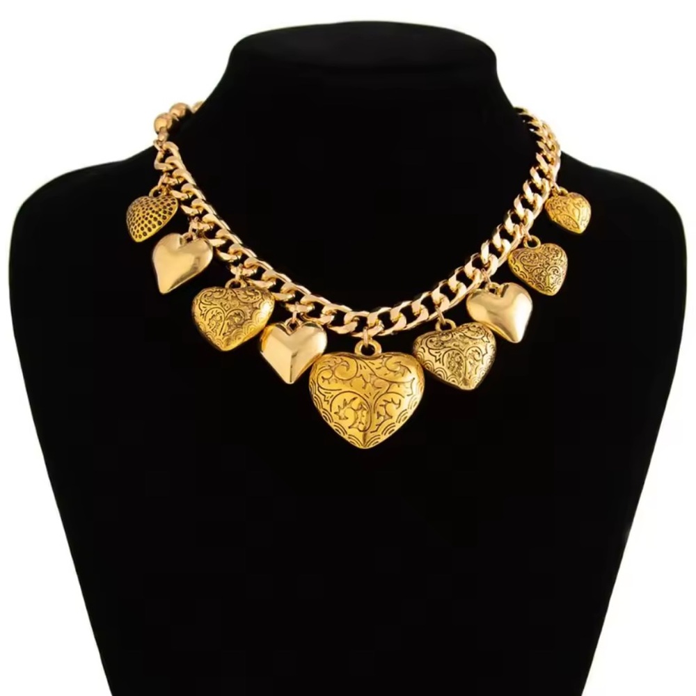 Zara adjustable gold unique Heart Charm Necklace - Picture 4 of 8